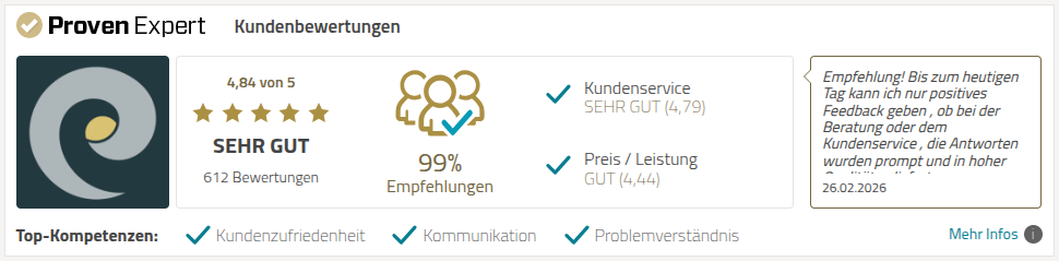 ProvenExpert Bewertungssiegel